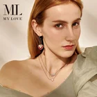Earrings INS Fashion Love Hearts Long Hoop Dangle Earrings For Women Elegant Wedding Party Jewelry