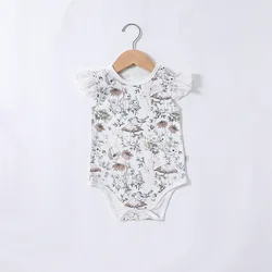Wholesale High Quality Summer Ins Baby Girls Short Sleeve Rompers Newborn Baby Clothes Thin
