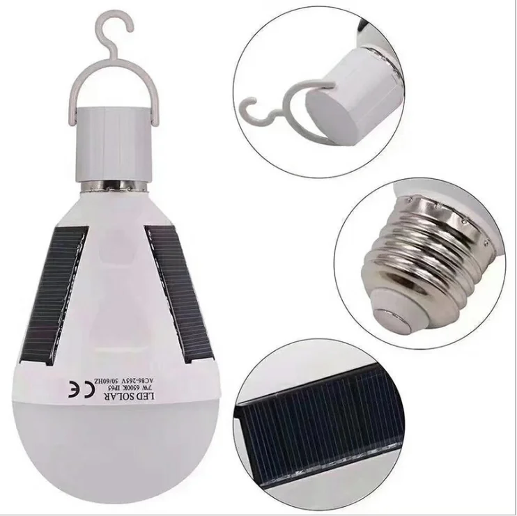 Solar emergency bulb LED outdoor integrated solar bulb night market stalls low carbon lighting charging lamp