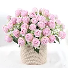 Rose Amazon Hot Sale Pink Silk Bouquet Artificial Cheap For Home Decorative Rose Flowers