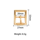 Metal Bags Metal Flat Metal Slide Buckle Trig Side Strap Gold Color Metal Buck For Bags