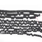 Gemstone Holes Accessories Gemstone Beads Matte Black 2 Holes Tower Shape Hematite Beads