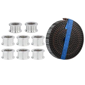 Mellow 1Set Aluminium GT2 Idler With 5M 2GT  6MM Belt Kit 20 Tooth Timing Pulley Wheel Bore 5mm For 2GT 3D Printer VzBoT