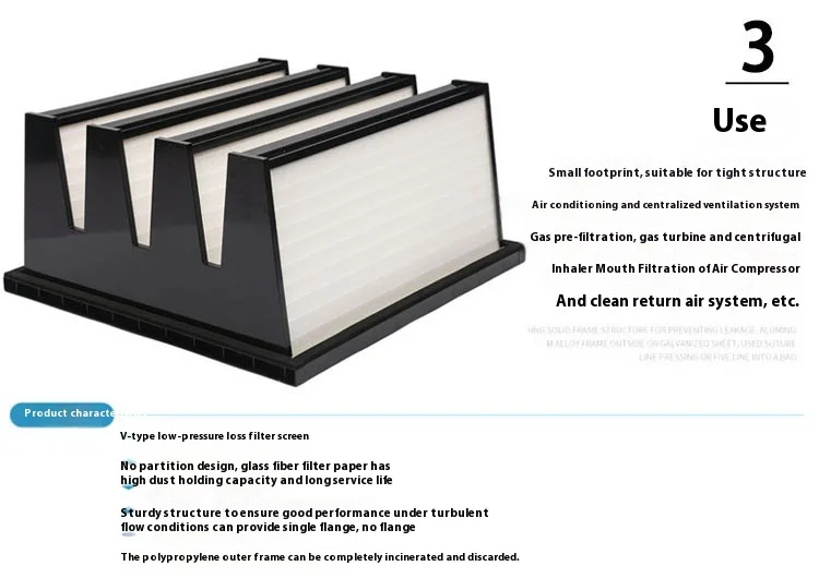 Bank Ahu Filter, F7, 99.995%, 1055x79x950mm, HVAC - detail 8