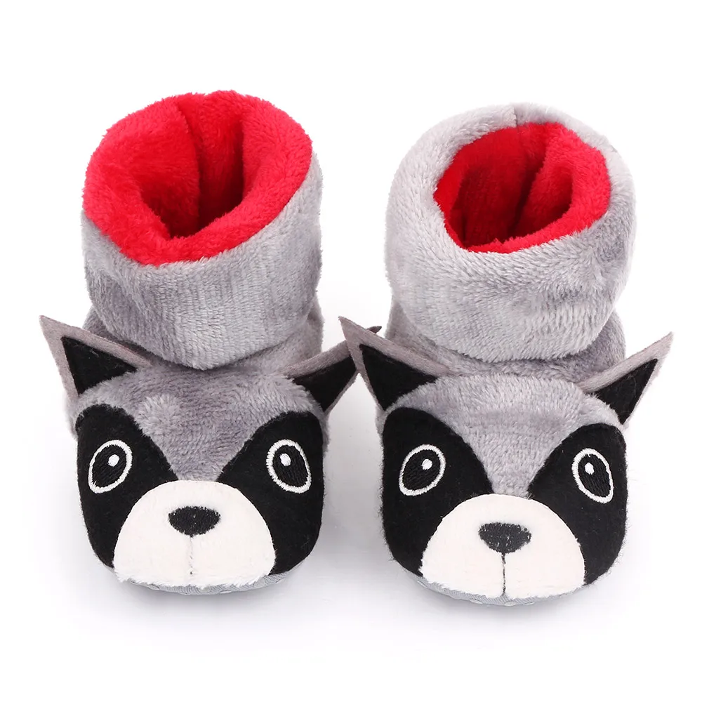 Soft Soled Baby Shoes for Autumn and Winter Cute Cartoon Furry Animals Warm Cotton Boots manufacture