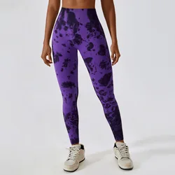 YIYI Stock High Waist Activewear Yoga Tight Workout Lady Seamless Tiktok Women Fitness Tie Dye Scrunch Butt legging