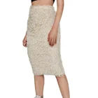 Women Skirt Skirts Women 2022 New Arrival Women High Waist Mini Pencil Skirt 100% Polyester Solid Fuzzy Pencil Skirts