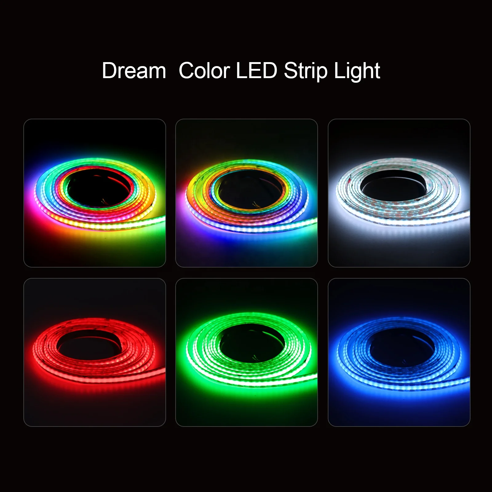 Dream Color Led Cob Strip Narrow Width 2 7mm Ws2812 Ws2811 12v 5w M