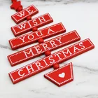 Year Holiday 1 Piece Red Christmas Decorations New Year Holiday Party Decoration Wooden Bell Tree