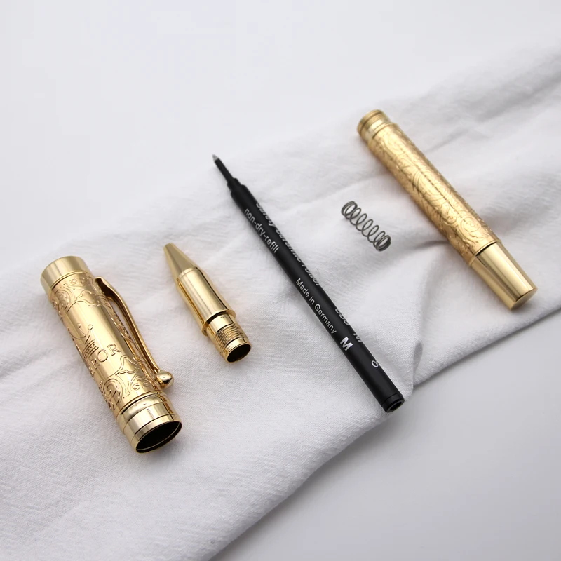 Hot Selling Modern Stationery Luxury Gold Pattern Rollerball Pen Design Pen Metal Roller Pen