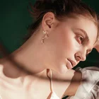 Diamond Earring Wholesale Fashion Diamond Gold Crystal Pave Dancing Zinc Alloy Triple Butterfly Earring