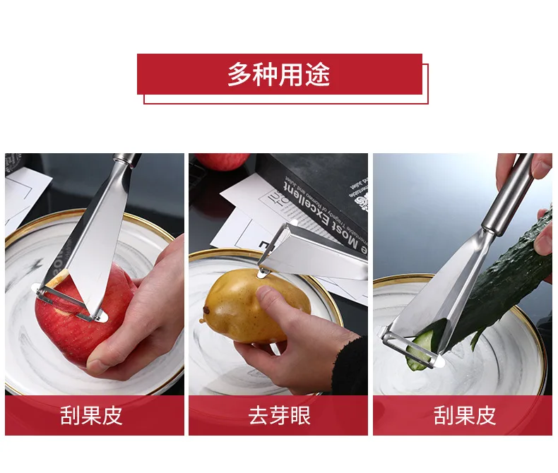 Stainless Steel Triangle Fruit Carving Knife Fruit Platter Artifact Triangle Vegetable Knife Non