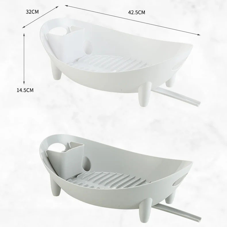 Hot Plastic White Dish Drying Rack Kitchen Cutlery Storage Bowl Cup Spoon Vegetable Drainer