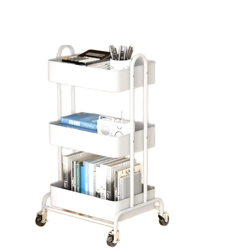 Household kitchen storage rack  multifunctional bathroom layout rack foldable handcart