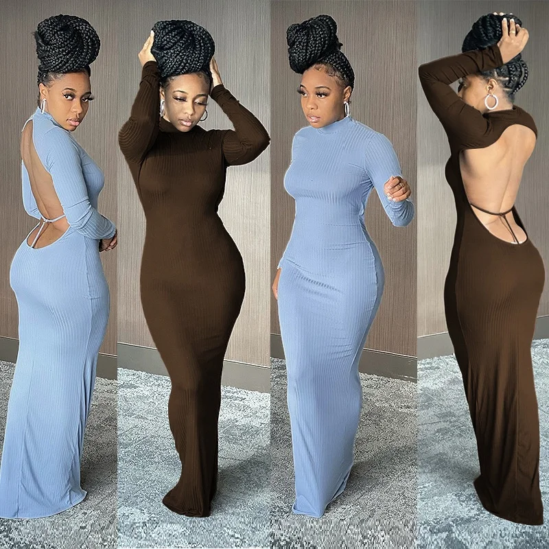 J8001 Fashion Women Elegant Long Dress 