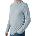 Shirts Men'S Blank Bamboo Lightweight Long Sleeve Quick Dry Hooded Fishing Shirts With Thumb Hole