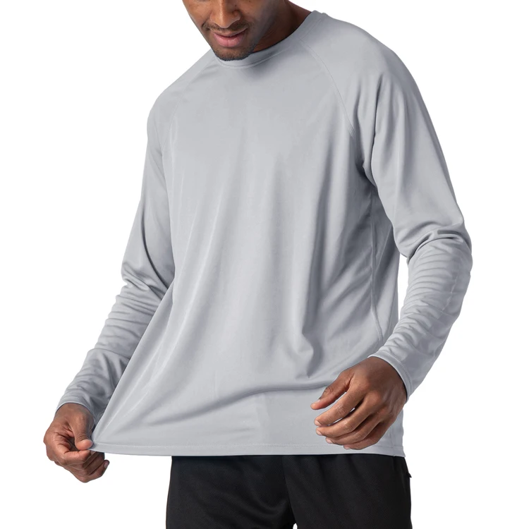 Sun Protection Clothing Men's Hoodies Running Shirt, Polyester Breathable Fishing Long Sleeve T-Shirt UV, Mountain Bike Shirts