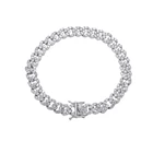 A005 8mm Brass CZ Cuban Anklet 9inch 10inch Iced Out Cubic Zircon Bling Bling For Women