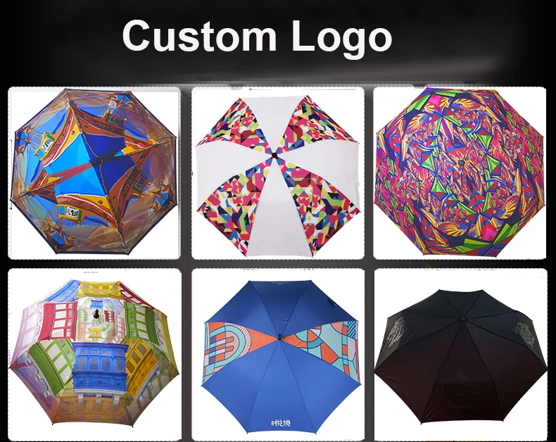 Promotional Advertising Wind Resistant 3 Fold Rain Umbrella Portable Travel Umbrellas Custom Logo Folding Backpack Umbrella