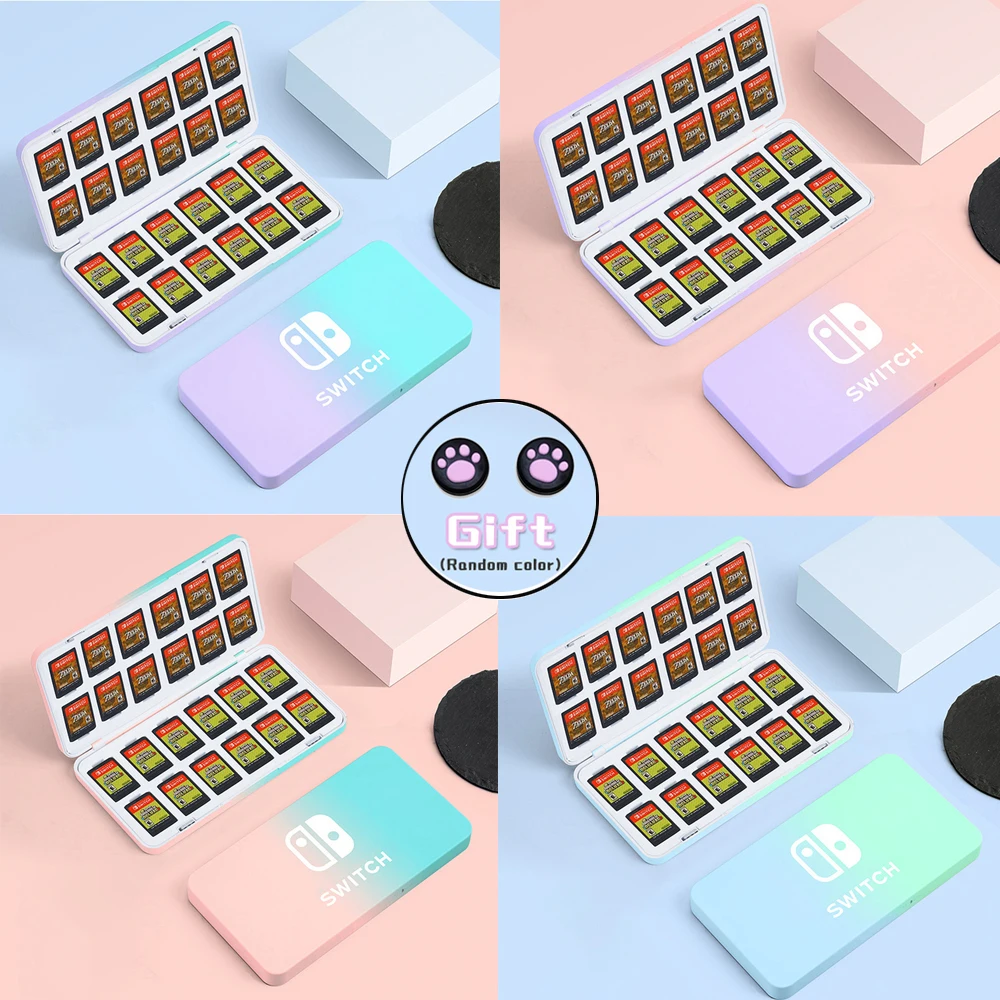 Ns Switch Oled Game Card Storage Box Hard Shell Protective 24 Game