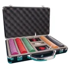 Chip Set Casino Poker Chip 500 Casino Chip Texas Hold'em Style Poker Chip Aluminum Case Set