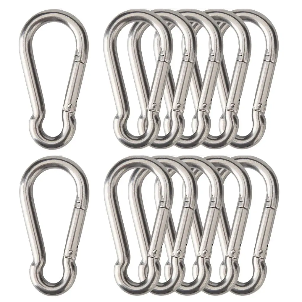 Silver ROUND CARABINER CLIPS ~ Spring SNAP HOOK Backpack Buckle for OUTDOOR Job 