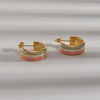 Earrings 2021 Fashion Earrings For Girls Colorful Coils PVD Plating Stainless Steel Rainbow Earrings
