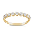 Cz Eternity Ring Rings Fashion Jewelry Gold Plated 925 Sterling Silver Cz Round Diamond Half Eternity Ring