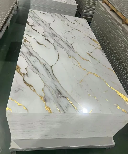 High quality 1220*2440mm PVC UV Marble Sheet  for interior decoration