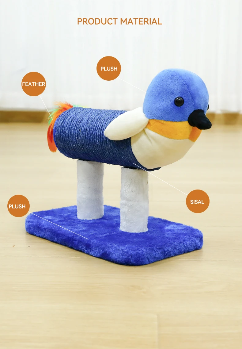 New Bird Shaped Sisal Cat Scratcher with Feather Durable No Shedding Cat Toy Boredom Relief Pet Supplies supplier