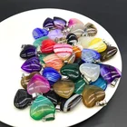 Agate Pendant Wholesale Natural Agate Cherry Blossoms Agate Heart Shaped Pendant