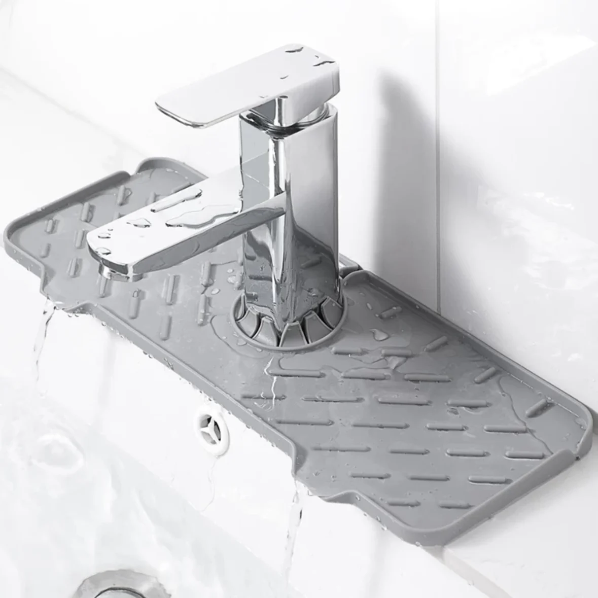 Modern Silicone Sink Drain Pad Faucet Splash Dish Drying Tray for Kitchen Bathroom Countertops Mat for Table Home Use supplier