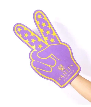 Custom Design Promotional EVA Foam Victory Shape Cheering Gloves Cheering Hands Foam Fingers