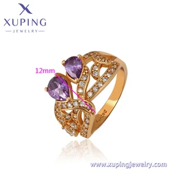11493 xuping luxury special price High-end luxury product market ring 18K gold color Multi-stone rainbow color finger ring