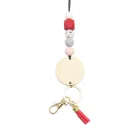 Beads In Stock Silicone Beads Necklace Wooden Disc Lanyard Name Disc