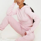 Lace Hoodie High Quality Design Stretch Cotton PINK LACE UP BACK CROP HOODIE