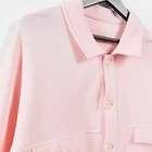 Coat For Cotton New Fashion Long Line Jacket Coat For Women Cotton Fleece Jacket In Pink
