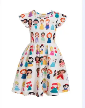 Princess dresses Baby girls princess dress designs kids summer boutique clothing wholesale panel twirl dress baby clothes elsa 2