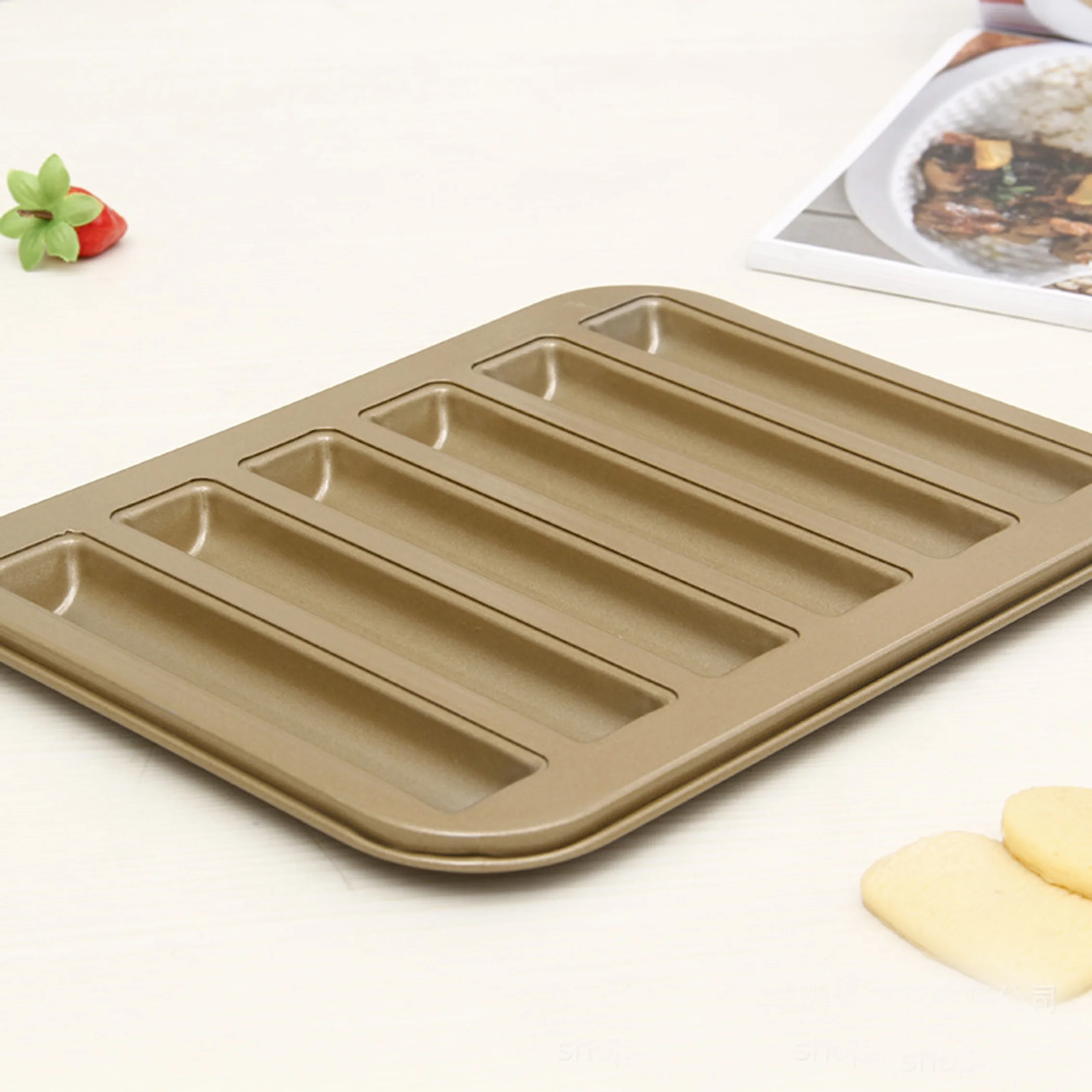 High Quality Bakeware Molds 6 Cups Non Stick Carbon Steel Cookie Baking Pan Cookie Baking Pan Kitchen Accessories Aluminum alloy cake molds