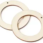 Round Wooden Charm Pendants Wood Stud Earrings Hypoallergenic For DIY Craft