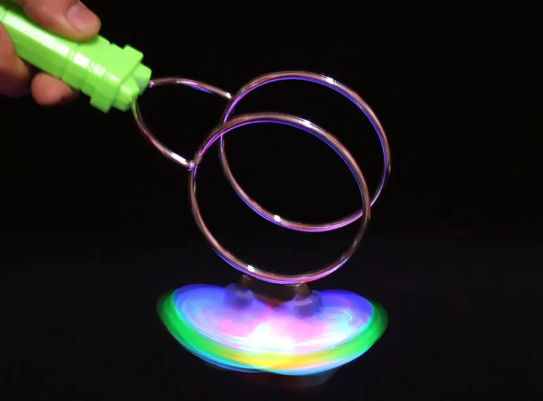 Glowing Gyro Wheel  Light Up Magnetic Sensory Toy With Spinning Wheel and Flashing LEDs for Children Gifts Gyro Wheel