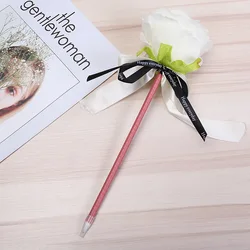 Rose Ballpoint Pen Creative Gifts Bow DIY Artificial Flowers Advertising Wedding Writing Pen for Rewards Party Favor Office