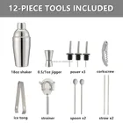 Cocktail Shaker Metal Shaker Cocktail Amazon Wooden Stand 550ml 13-piece Cocktail Shaker Bartender Kit