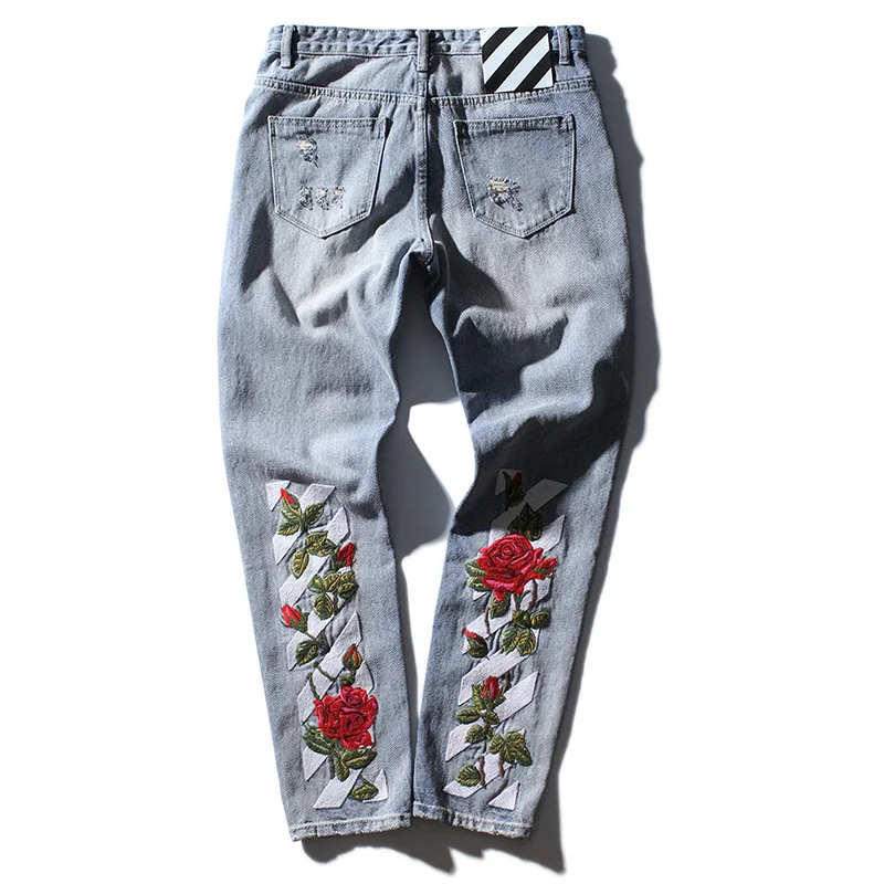 off white rose jeans