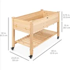 Garden Eco-friendly Wood Outdoor Garden Flower Planter Work Bench Elevated Vegetable Box Stand 2 Tier Raised Garden Bed