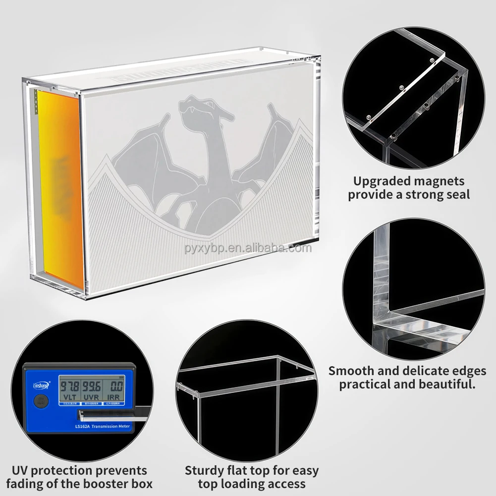 product strong magnet acrylic ultra premium collection charizard upc boxes poke etb booster box acrylic charizard upc display box-7