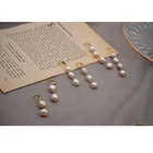 Long Earrings Wholesale Fashion 2021 New Design Long Drop Freshwater Pearl Earrings For Women