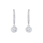 Hoop High Quality Lovely 925 Silver Zircon Dazzling Hoop Earrings