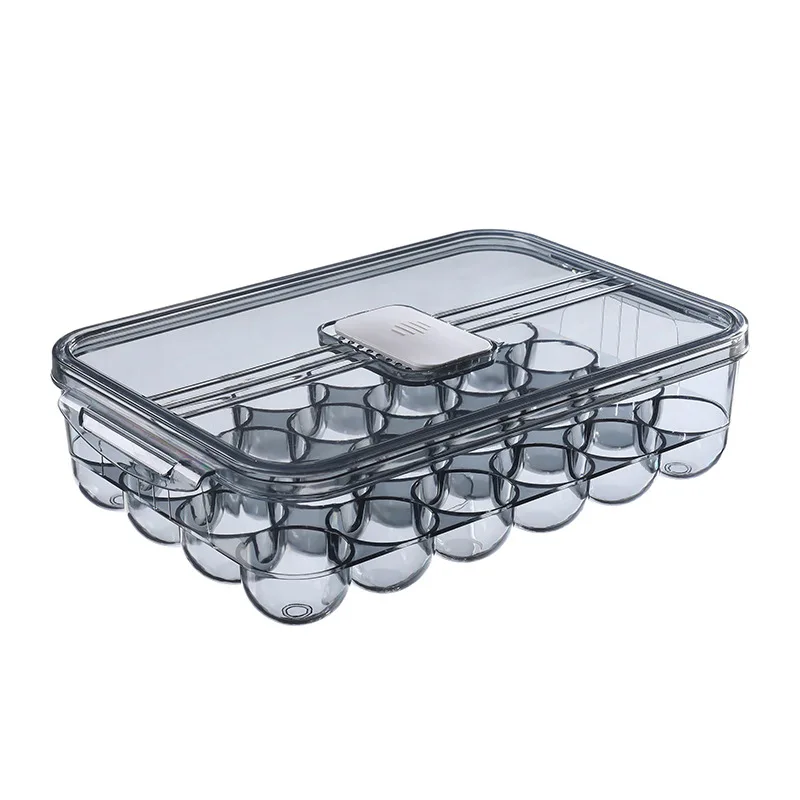 Stackable Egg Organizer Bins Lid BPA-free Egg Tray Holder Transparent Egg Container