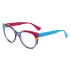 Frame Eyeglasses Optical Contrast Color Women Cat Eye Lamination Acetate Optical Frames Eyewear Eyeglasses